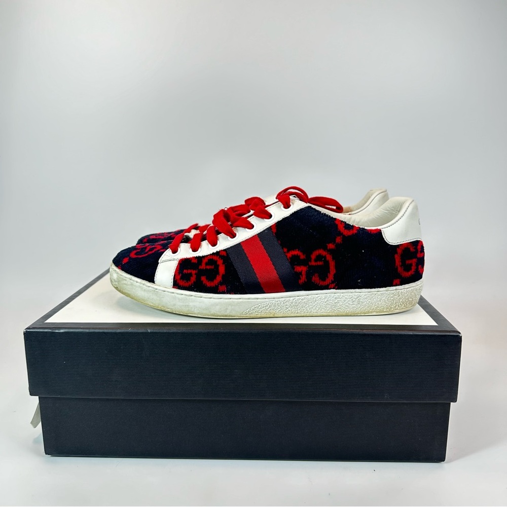 Gucci Ace GG terry cloth “Blue Red” - Picture 2 of 7